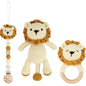 Baby Pacifier Clip Crochet Koalas Handbell Rattle Doll Teether Pacifier Chain Clips Set Dummy Chain Cartoon Teething Toy