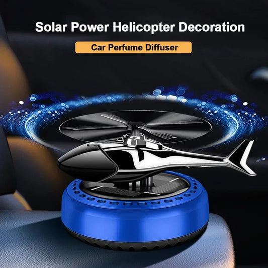 Helicopter Propeller Solar Air Freshener - Styling Car Interior Decor Aromatherapy Diffuser with Rotary Perfume, Solar Powered