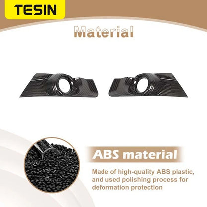 TESIN Car Front Bumper Fog Light Lamp Decoration Cover Trim for Ford Mustang 2015 2016 2017 ABS Lamp Hoods Exterior Accessories