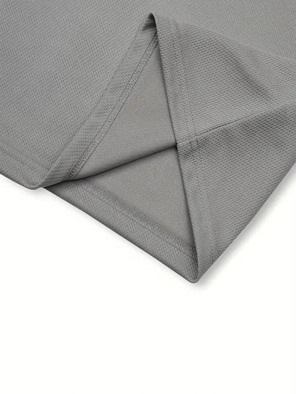 Summer Casual Versatile Fashion Short-Sleeved Button-Down Polo Shirt And Breathable Mesh Shorts Set for Men Plus Size