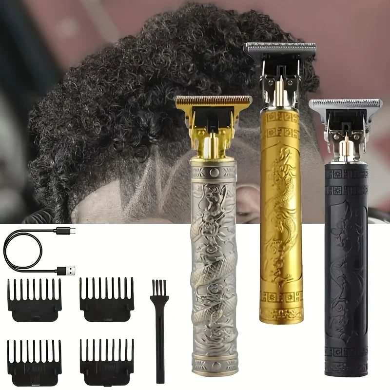 2025 T9 HairClipper Beard Shaving Body Hair Trimmer Clippers Electric Machine Men Haircut Machine  Barber ShaverDragon Carved