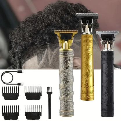 2025 T9 HairClipper Beard Shaving Body Hair Trimmer Clippers Electric Machine Men Haircut Machine  Barber ShaverDragon Carved