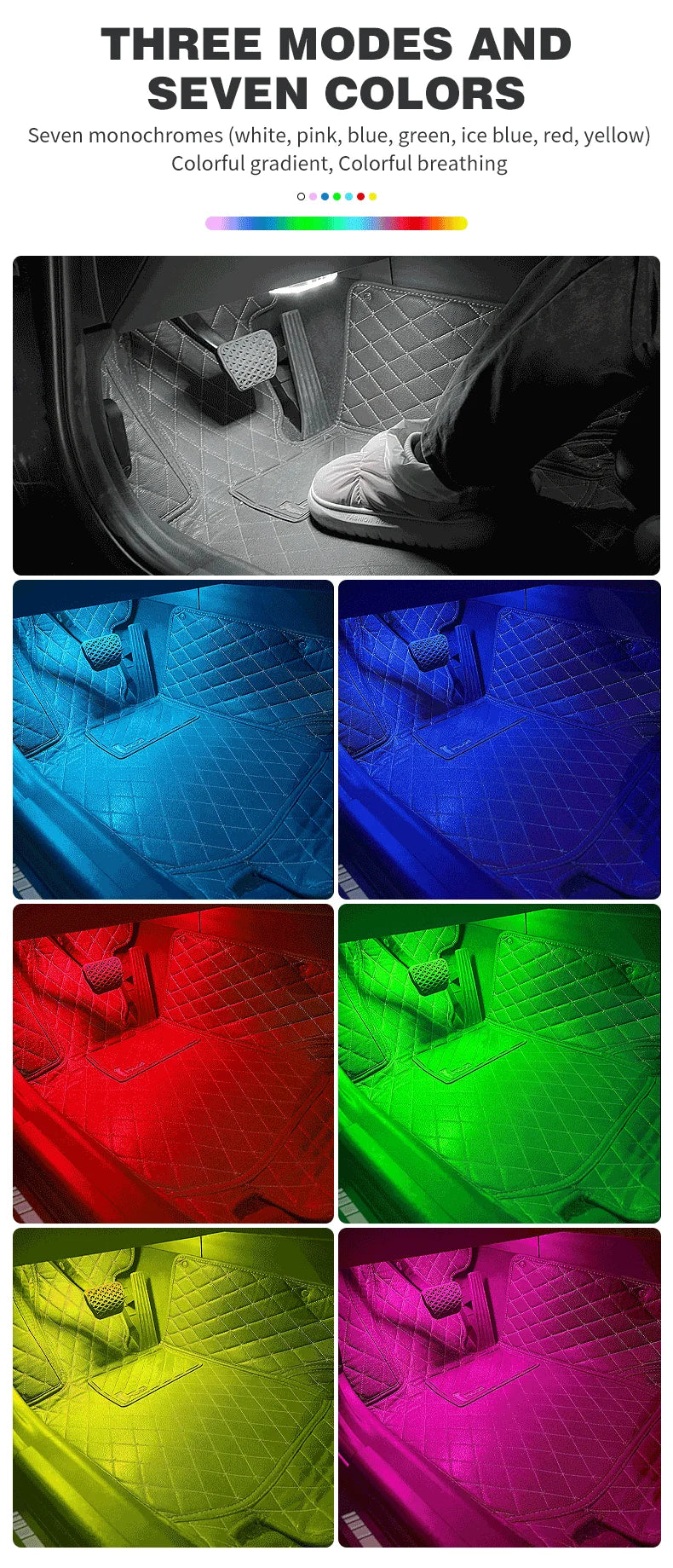 Motion Sensor Led Light 650mAH USB Rechargeable Automatic Induction Sensing Light Wireless Foot Lamp for Car Trunk Door