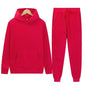 Men's Autumn and Winter New Solid Color Hoodie+pants Two-piece Set Fashionable Casual Sports Set Size S-3XL
