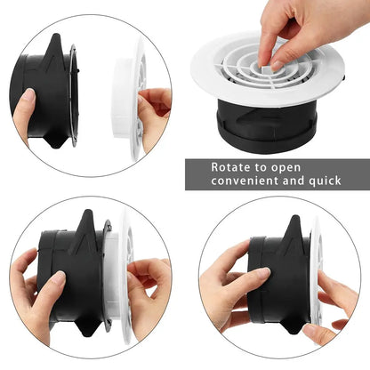 4 Types White Air Vent Extract Valve Grille Air Circulation Vents Cover 100/150mm Round Ducting Ventilation Cover Various Shapes