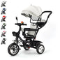 Baby scalable Tricycle 1 to 5 years, bike for elderly plus children, reversible seat, large basket and bag, larger wheels, with thrust handle, green/pink/black/red/blue/gray