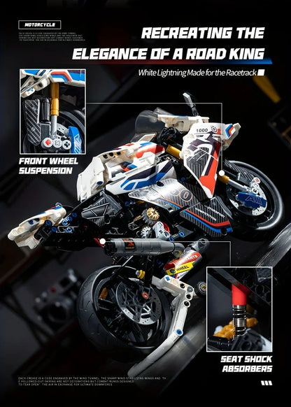 1:8 Motorcycle Building Blocks Set Super Motorbike Model Kit Technical Racing  Assembled Toys Gifts 