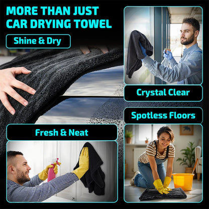 AUTOBRIGHT Microfiber 60*90cm 1300gsm One Wipe Drying Towel Car Wash Cloth Premium Cloth Thicken Soft Professional Car Cleaning