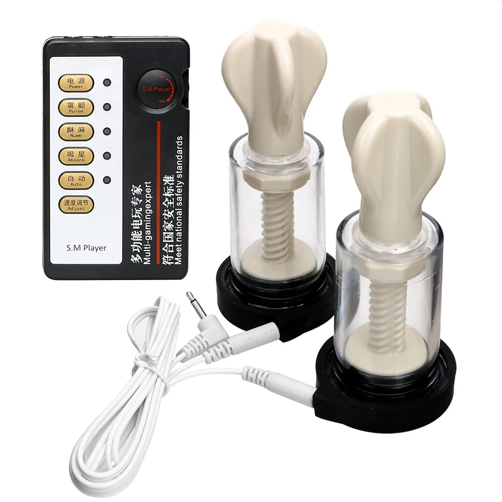 Electric Shock Host Breast Pump Enlargement For Women Nipple Sucker Clitoris Suction Bondage Set Sex Toys Adults Games Erotic