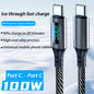 120W Cable Dual Digital Display Cable PD Fast Charging Highspeed Data Transfer USB Type C To Type-C Cable For Phone Macbook iPad