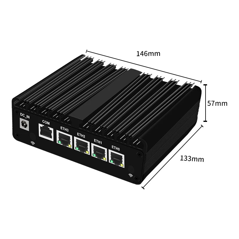 Topton Solid Fanless Firewall Mini PC VPN Gateway Intel N150 N5105 J6412 J5005 7305 6305 4x2.5G LAN Home Server PfSense Computer