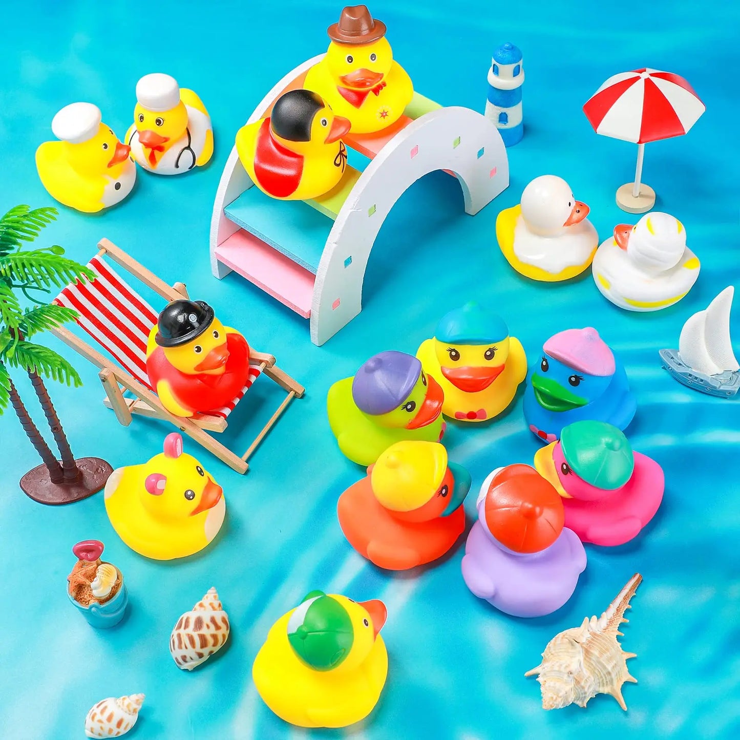 Assortment Rubber Ducks Assorted Mini Rubber Duck Squeak Duck Floating Bathtub Toys for Teens Girls Boys Birthdays Gifts
