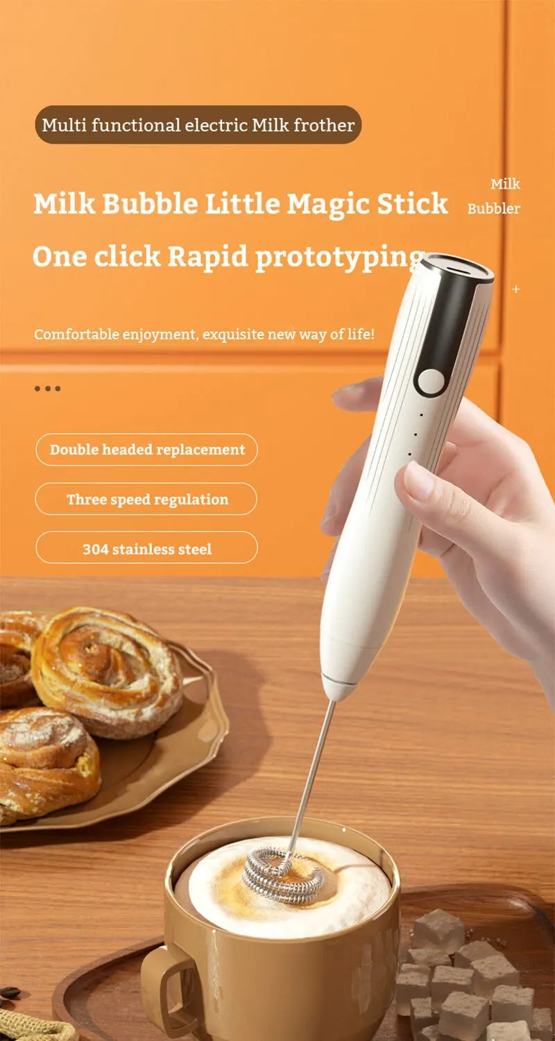 Mini Electric Milk Foamer Blender Wireless Coffee Whisk Mixer Handheld Egg Beater Cappuccino Frother Mixer Kitchen Whisk Tools
