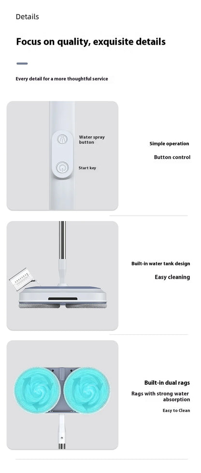 1 Wireless Rechargeable Water Spray Electric Mop, Easy To Operate, Suitable For Home Dormitory Office And Other Use
