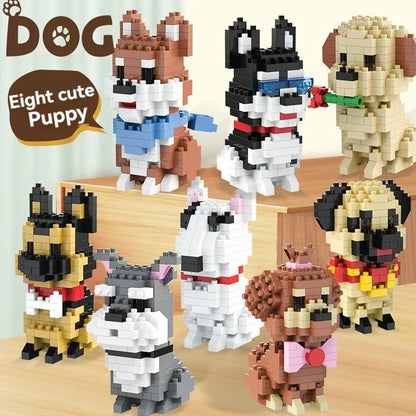 DIY Creative Micro Building Blocks Set  Dogs  Cartoon Character Models DIY Educational Toys For Children Birthday Gift