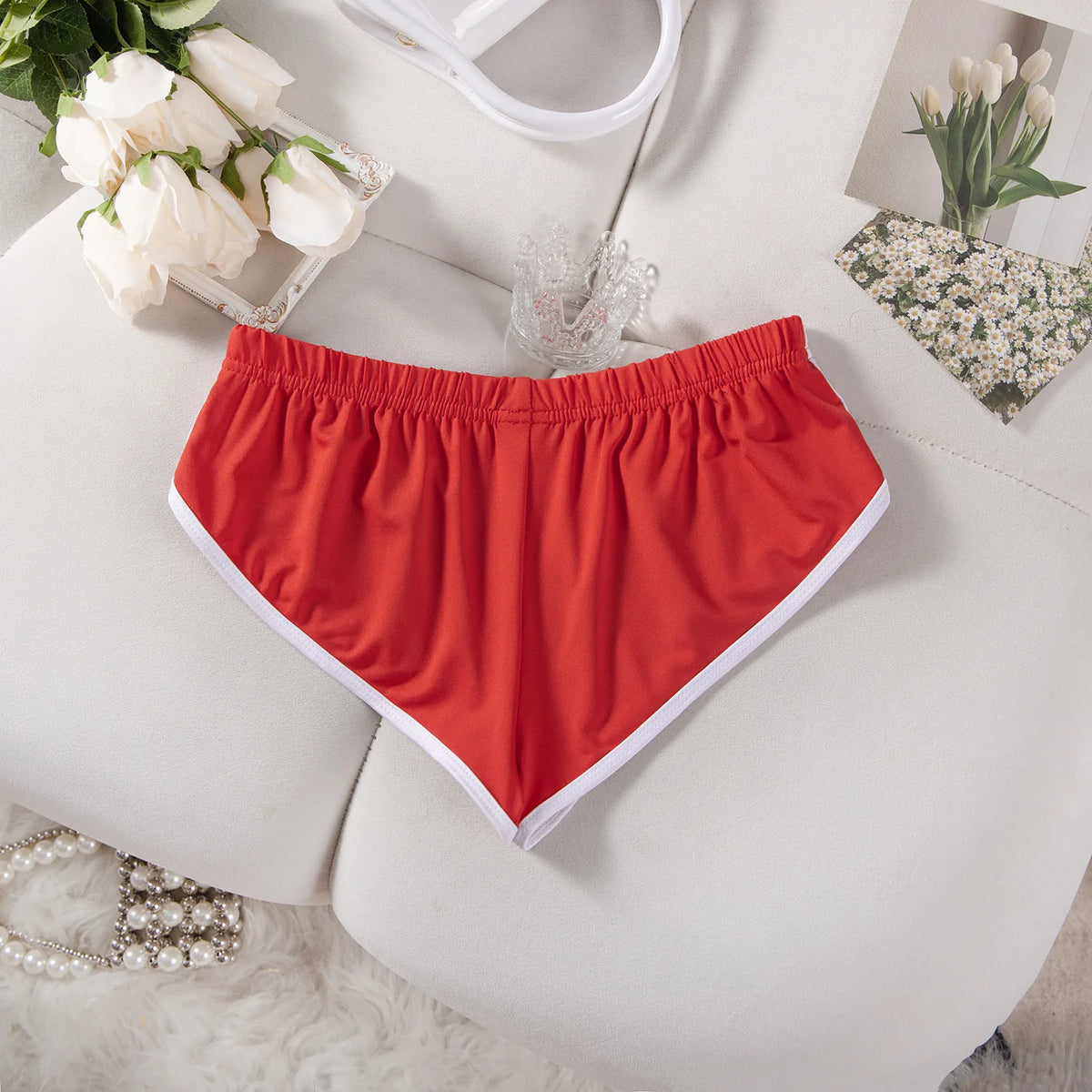 Sexy Running Elastic Sport Shorts Men's Summer Shorts Hot Pants Bar Nine Points Slim Fit Cotton Milk Silk Men's Fashion