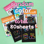 Magic Scratch Art Notebook for Kids DIY Rainbow Drawing Pad Book No-Mess Art Classroom Craft Activity Birthday Favor Gift Set
