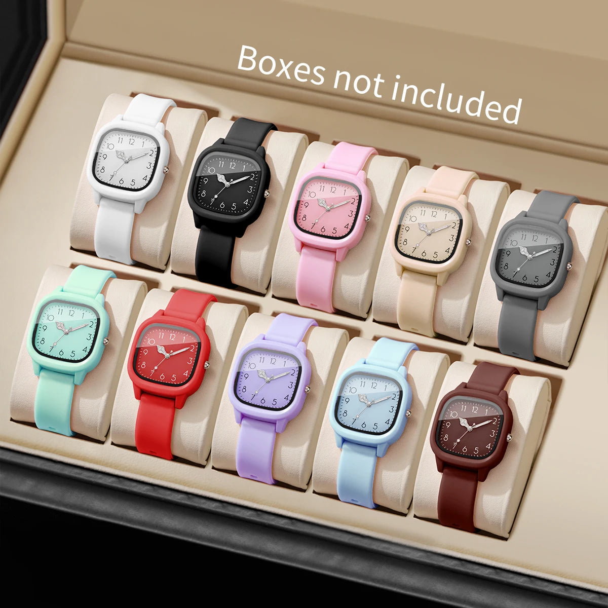 1/3/10PCS Fashion Silicone Band Women Quartz Watches Set Casual Arabic Dial Wristwatch for Girls Clock Reloj Hombre（Without Box）