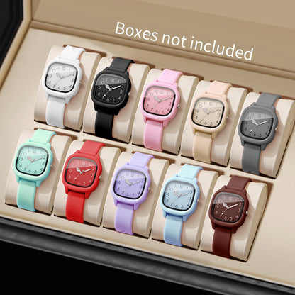 1/3/10PCS Fashion Silicone Band Women Quartz Watches Set Casual Arabic Dial Wristwatch for Girls Clock Reloj Hombre（Without Box）