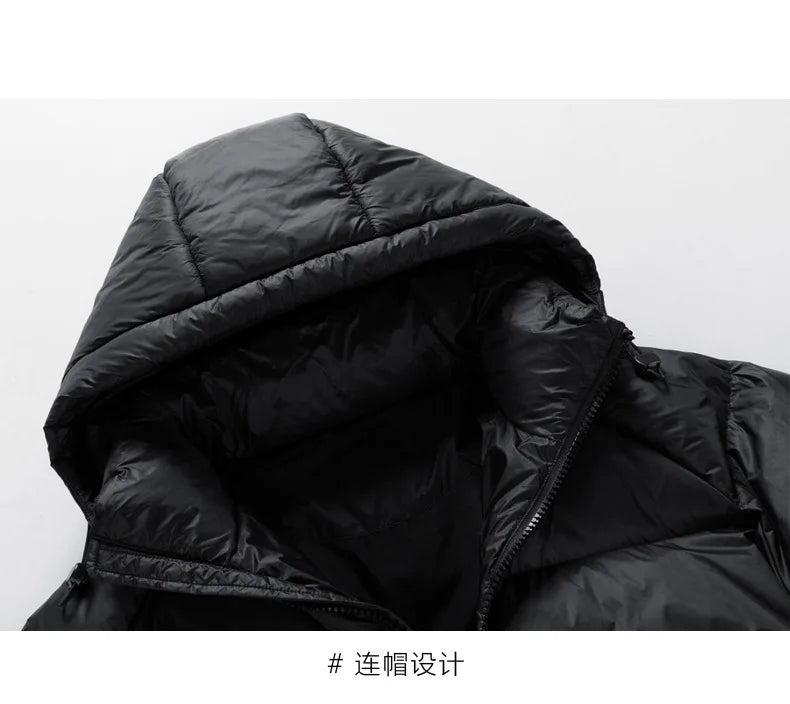 2025 Winter Hooded Men's 90% White Duck Down coat fashion warm Down Jackets casual winter Men thicken winter Jacket size M-4XL