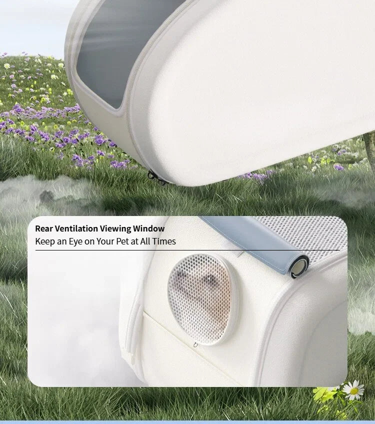 Clear View Foldable Portable Pet Stroller Button Closure Breathable Lightweight Travel Cart Transparent Window For Cats Dogs