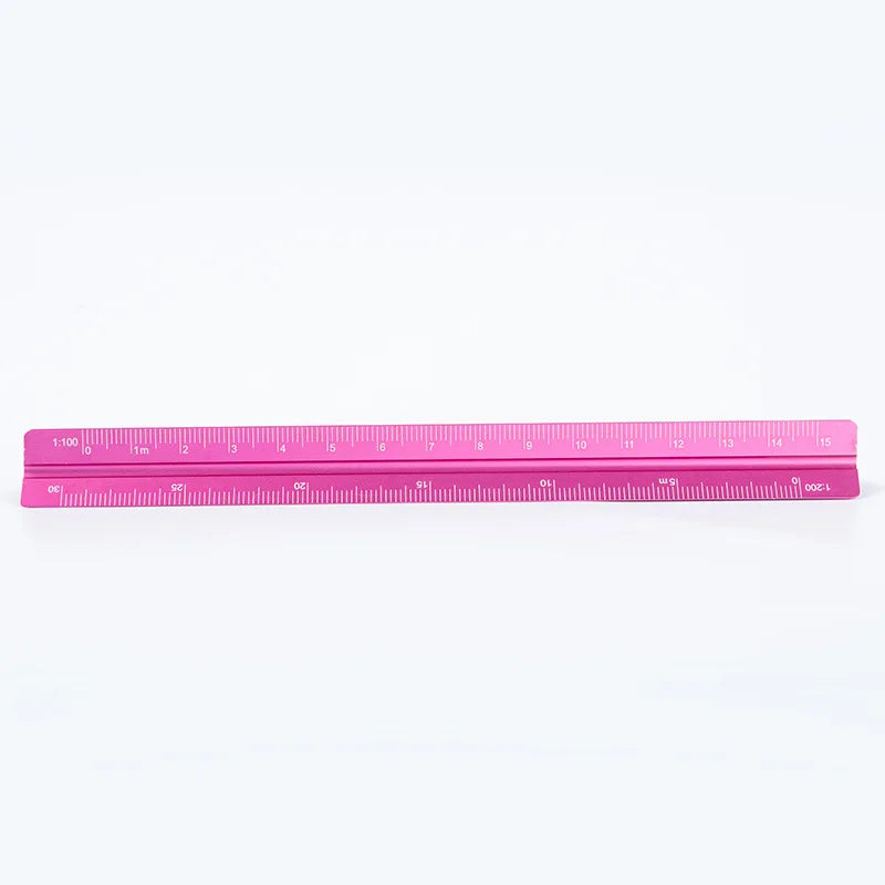 15cm Aluminum Triangular Scale Ruler - Student Architectural Measuring Tool for Drawing & Engineering