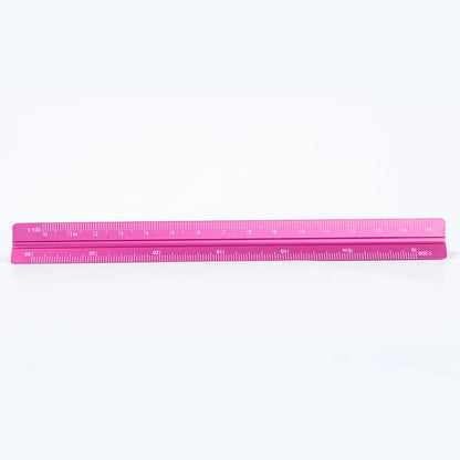 15cm Aluminum Triangular Scale Ruler - Student Architectural Measuring Tool for Drawing & Engineering