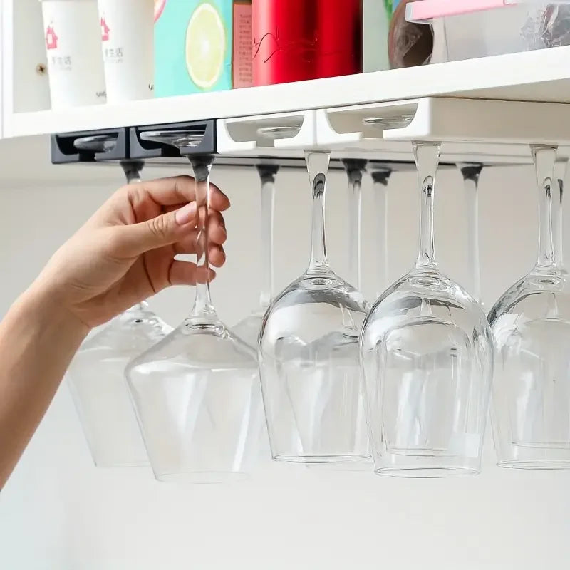 Under Cabinet Wine Glass Holder Multifunctional Stemware Rack for Kitchen Bar Storage Kitchen Storage Cabinet Storage Rack