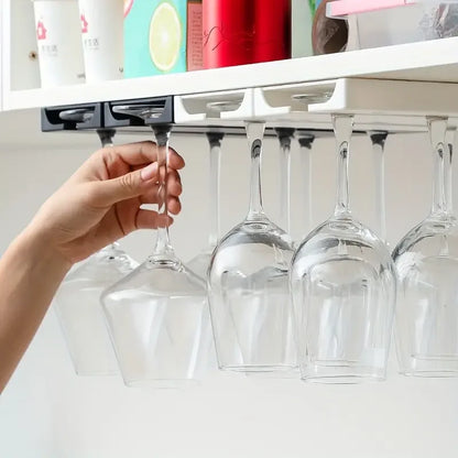 Under Cabinet Wine Glass Holder Multifunctional Stemware Rack for Kitchen Bar Storage Kitchen Storage Cabinet Storage Rack