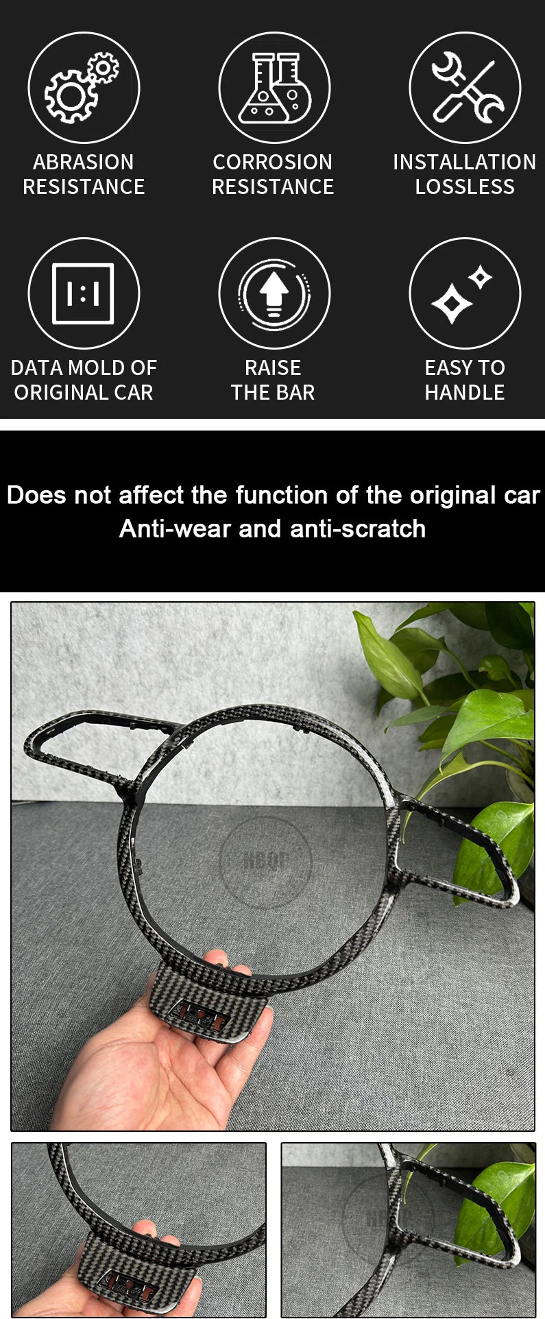 For Audi A4 B8 A3 8V Steering Wheel carbon fibre Frame Assembly Accessories