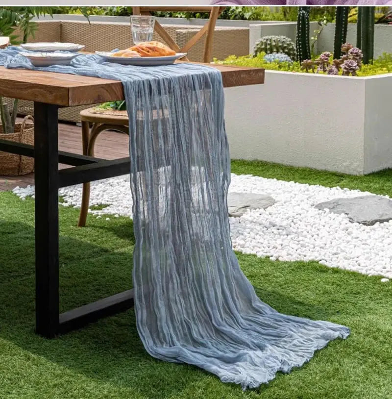 14 Colour Boho Gauze Sheer Cheese Cloth Gauze Table Runner Rustic Cloth Table Runner for Wedding Baby Birthday Party Decorations
