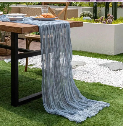 14 Colour Boho Gauze Sheer Cheese Cloth Gauze Table Runner Rustic Cloth Table Runner for Wedding Baby Birthday Party Decorations