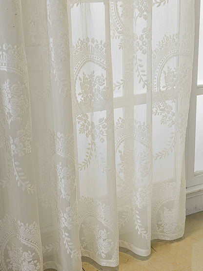 French Romantic Gauze Curtain Minimalist White Transparent Curtain Luxury Living Room Decoration Curtains Bedroom Curtain rideau