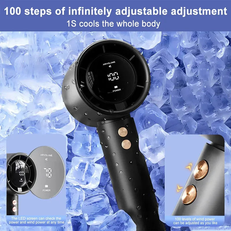 Mini Handheld Fan USB Rechargeable Portable Silent High Speed Cooling Fan Outdoor Travel Pocket Personal Small Electric Fan