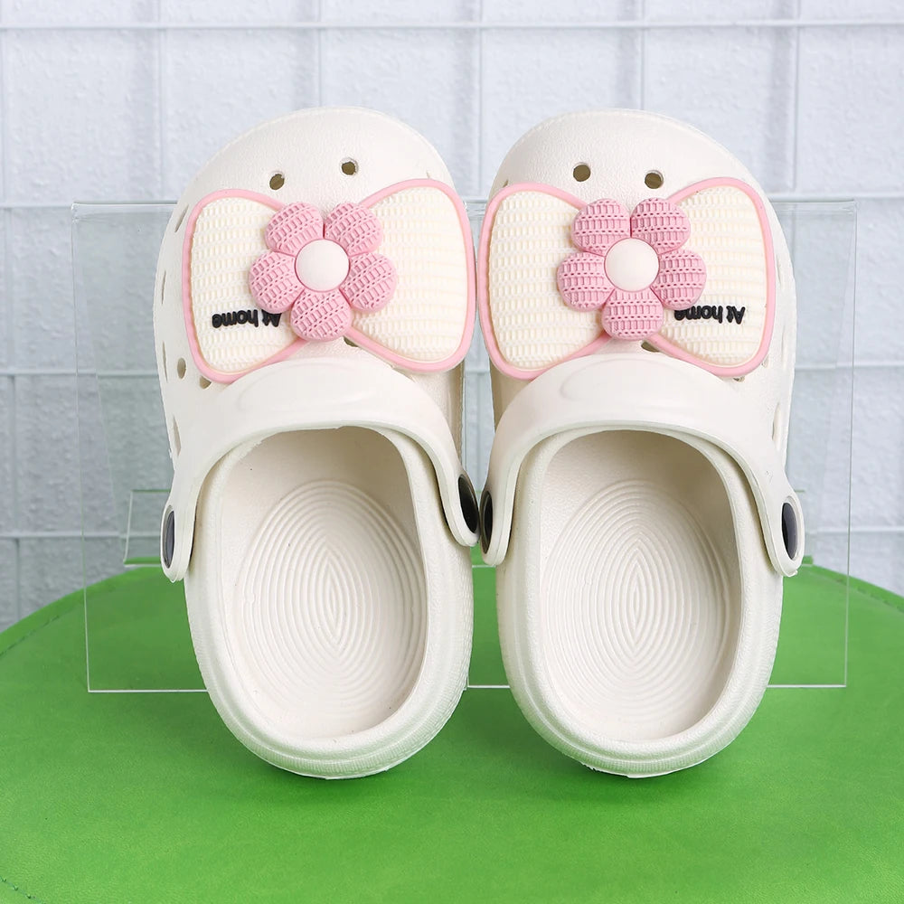 New Children's Slippers Summer Handmade DIY Cartoon Bow Sandals for Girl Flip Flops Non-Slip Garden Beach Shoes