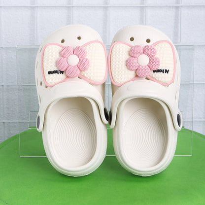 New Children's Slippers Summer Handmade DIY Cartoon Bow Sandals for Girl Flip Flops Non-Slip Garden Beach Shoes