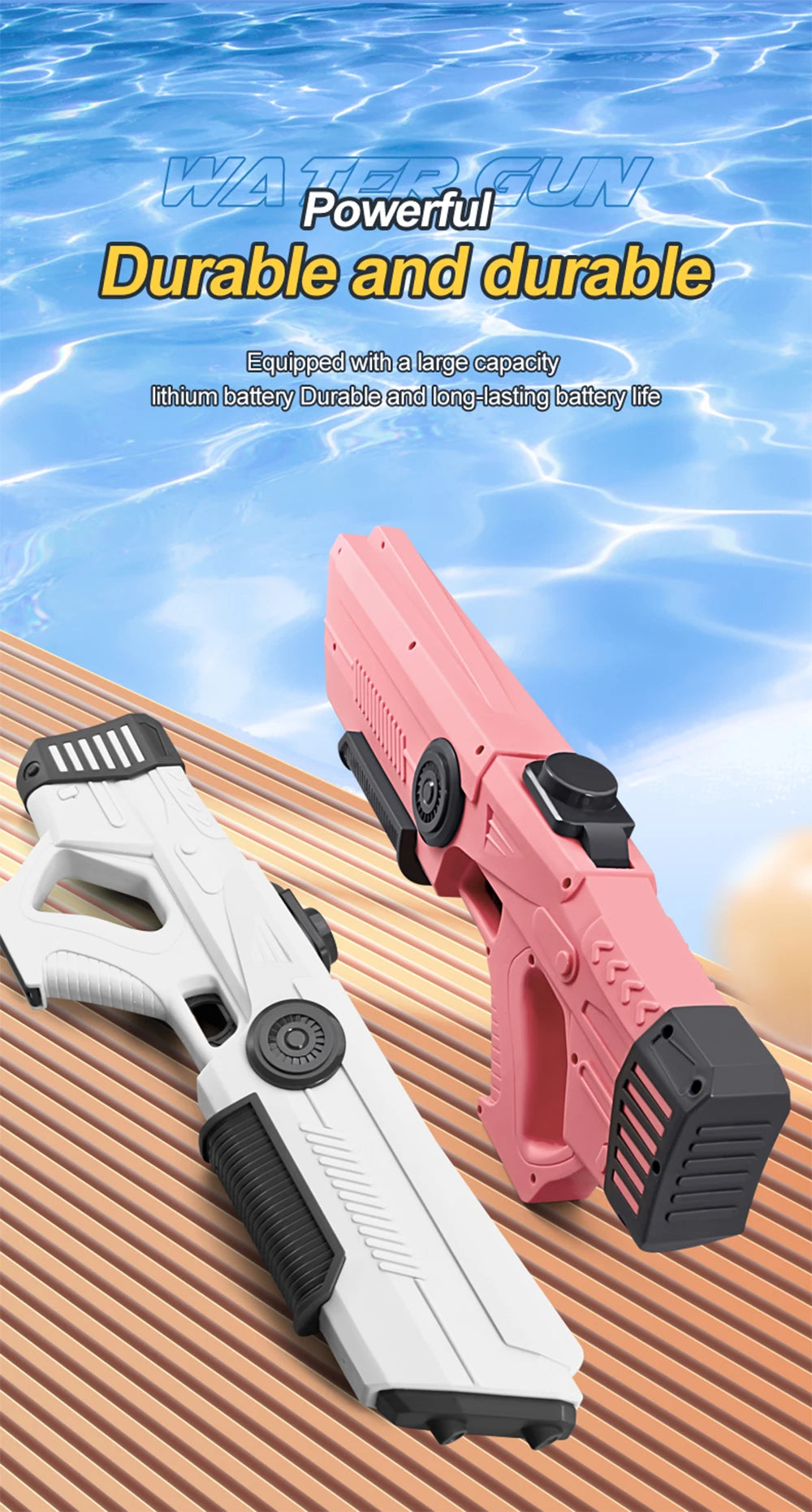Electric Automatic Water Storage Gun Toys Portable Children Summer Beach Outdoor Fight Fantasy Spray Gun Toys Boy Kid Adult Game