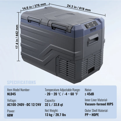 SucceBuy 8L to 75L Car Refrigerator Fridge Portable Icebox Single&Dual Zone w/Blue Tooth Temp Adjustable for Outdoor Camping RV