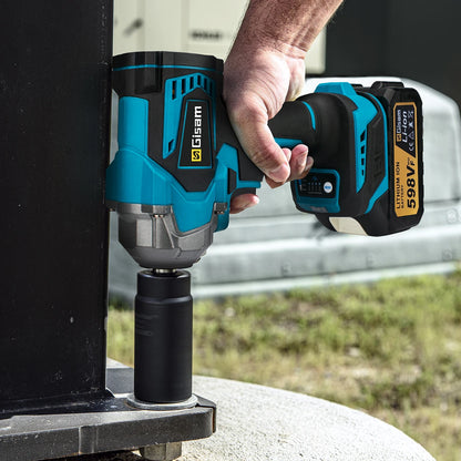 Gisam 1200NM Brushless Electric Impact Wrench Rechargeable Wrench 1/2" Car Tires Cordless Power Tools For Makita 18V Battery Pin