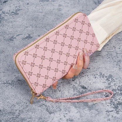 New niche European and American trend printing long large-capacity multifunctional wallet clutch wholesale bag
