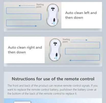 DIVEDEER Window cleaner for home use fully automatic single water spray window cleaner remote control window cleaner robot