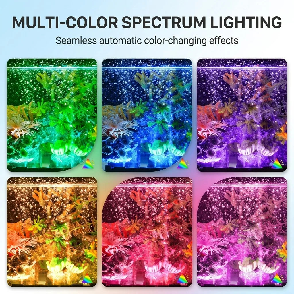 USB LED Aquarium Air Bubble Light Auto RGB Color Changing Fish Tank Air Stone Oxygen Bubbler Submersible Decorative Lamp