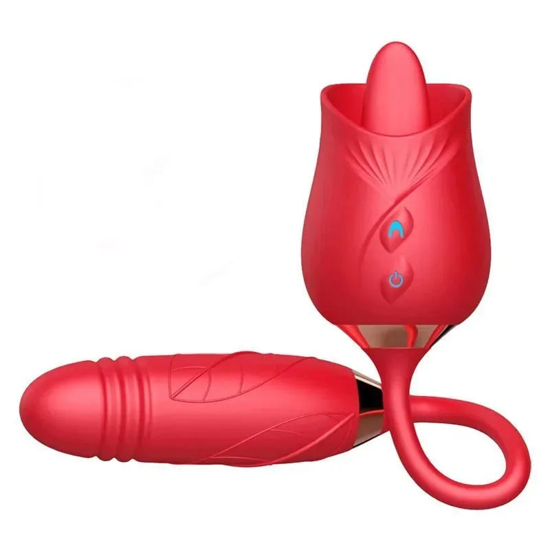 3in1 Thrusting Anal Vibrator Female Rose Sucking Clitoris Stimulator Dildo Licking Vagin Massager Masturbator Sex Toys for Women