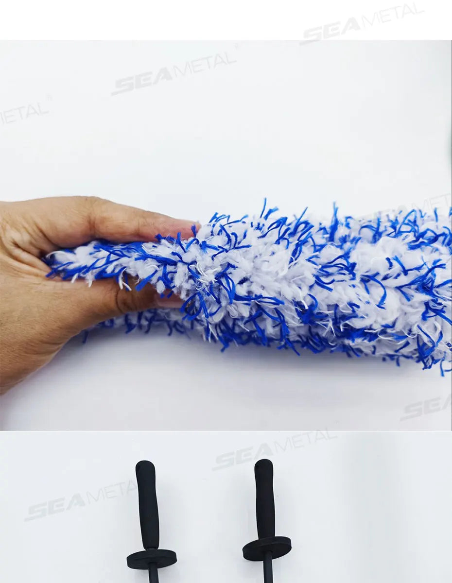 SEAMETAL Non Slip Microfiber Wheel Brush Mitt Premium Plush Car Wash Wheels Brushes for Car Rims Spokes Wheel Barrel Cleaning
