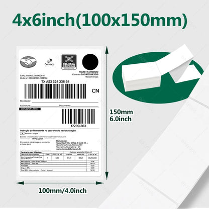 4x6 Inch 500sheets Thermal Shipping Label Paper Self-adhesive For 4inch Label Printer Oil-Proof All-Purpose Sticker Label Paper