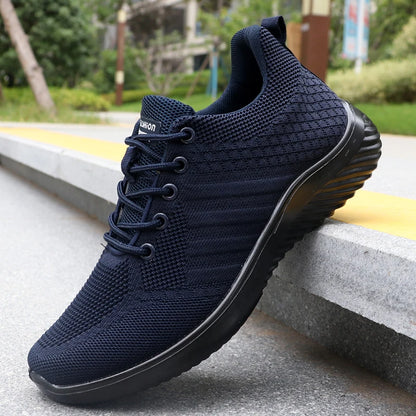 Men's Solid Lace-Up Casual Shoes, Lightweight Outdoor Sneakers Suitable for All-Season Training and Exercise, Lightweight, Breathable, Non-Slip, Ideal for Casual Walking Enthusiasts