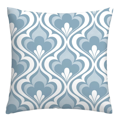 Lake blue white geometric linen pillowcase sofa cushion cover home decoration can be customized for you 40x40 45x45 50x50 60x60