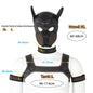 XL Large Size Puppy Cosplay Neoprene Fetish Hood Mask Kit with Chest Strap Collar Armband Sex Costumes for Bdsm Slave Role Play