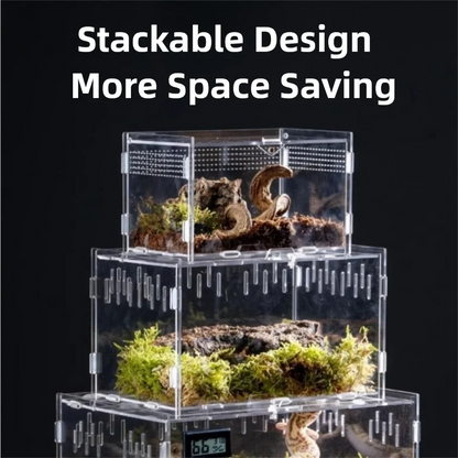 New Acrylic Reptile Habitat Anti-Escape Clear Spider Feeding Case Multiple Size Arboreal Small Pet Cage for Chameleon Clear