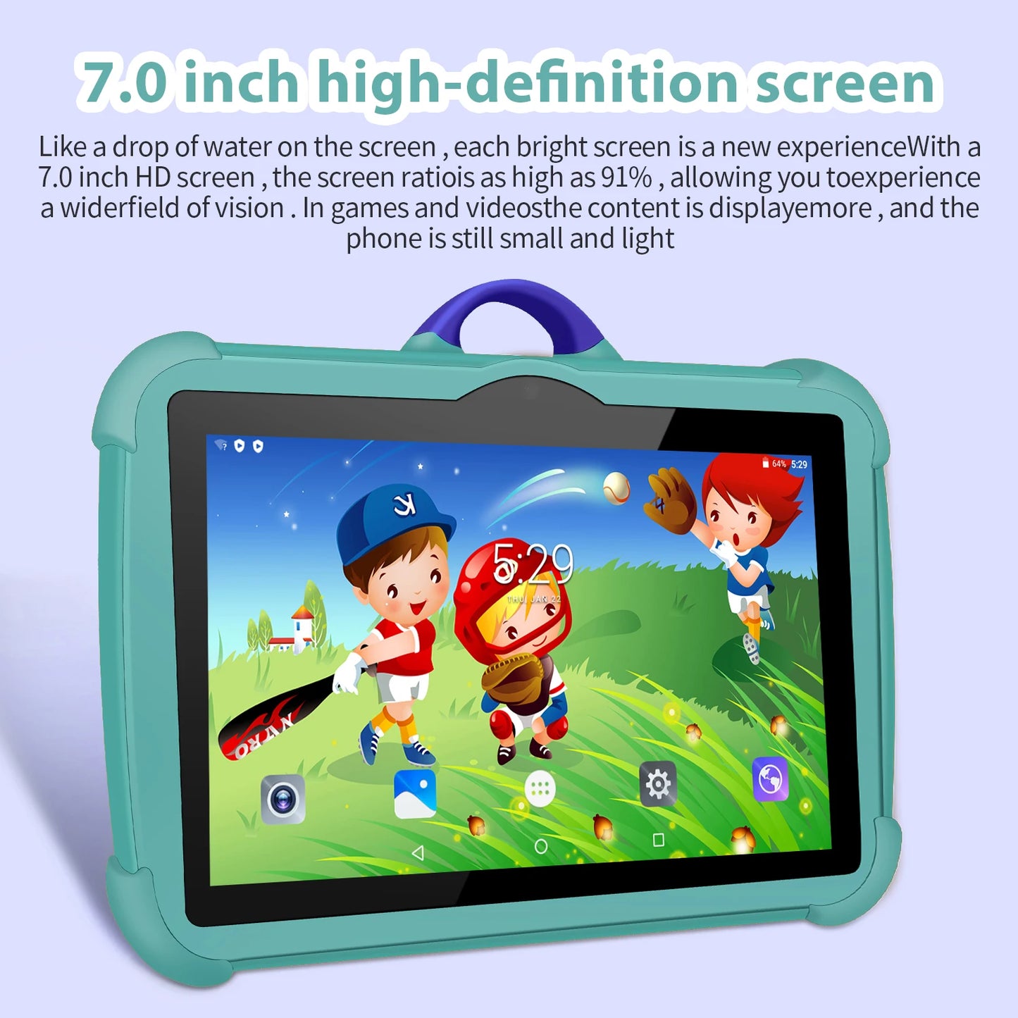 New 7 Inch Android 13 Learning Education Kids Tablets Quad Core 4GB RAM 64GB ROM Cheap Simple Children's Favorite Tablet Pc